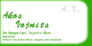 akos vojnits business card